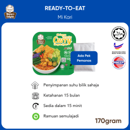 Ready-to-eat Mi Kari dengan Pek Pemanas | RTE Kari Noodle with Self-heating Pad (170gram)