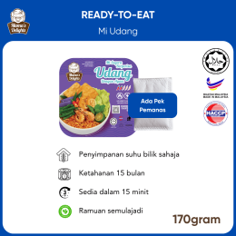 Ready-to-eat Mi Udang dengan Pek Pemanas | RTE Prawn Noodle with Self-heating Pad (170gram)