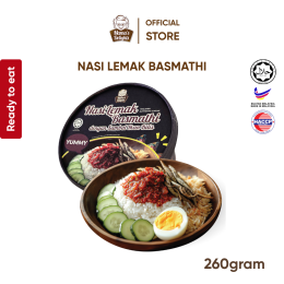 Ready-to-eat Nasi Lemak Basmathi + Sambal Ikan Bilis (350gram)