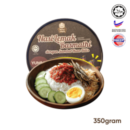 Ready-to-eat Nasi Lemak Basmathi + Sambal Ikan Bilis (350gram)