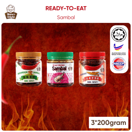 [Sambal Kombo] Sambal Cendawan + Sambal Udang + Sambal Ikan Bilis